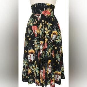 Trashy Diva Pirate Treasure 40s Midi Skirt Size 8